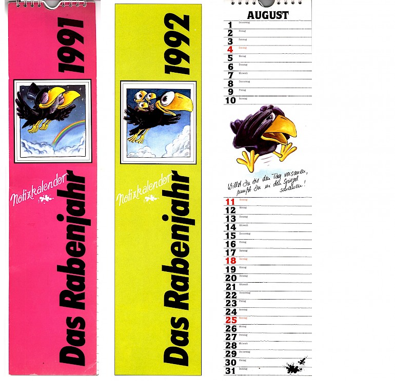 Rabenkalender 91 Erschienen 1991 und 1992 im Brönner Verlag Frankfurt