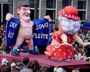 Kanzler Schröder lässt die Hosen vor der alten Tante SPD runter