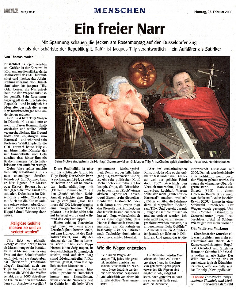 Westdeutsche Allgemeine Zeitung, 25.2.2009