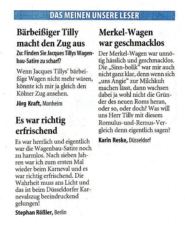 Westdeutsche Zeitung, Februar 2009