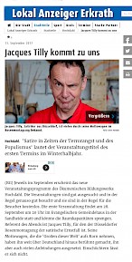 Lokal Anzeiger Erkrath, 11.9.2017 [http://www.lokal-anzeiger-erkrath.de/stadtteile/hochdahl/jacques-tilly-kommt-zu-uns-aid-1.7074148]