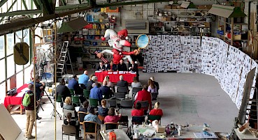 Pressekonferenz in der Halle