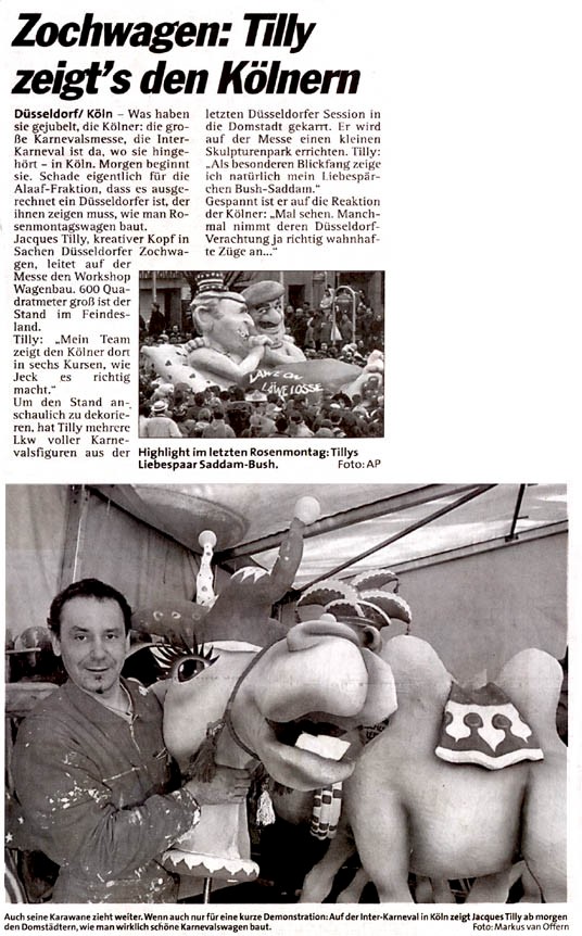 Express, 10.7.2003 - Artikel im Wortlaut [/karnevalswagen/karnevalsmesse2003/messestandspanorama/p-2003-07-10-exp-txt/]