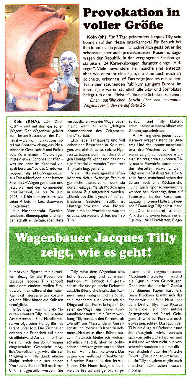 Messezeitung "Inter-Karneval", Juni 2005 - Artikel im Wortlaut [/karnevalswagen/karnevalsmesse2005/messe-panorama/p-2005-06-00-interkarneval-txt/]