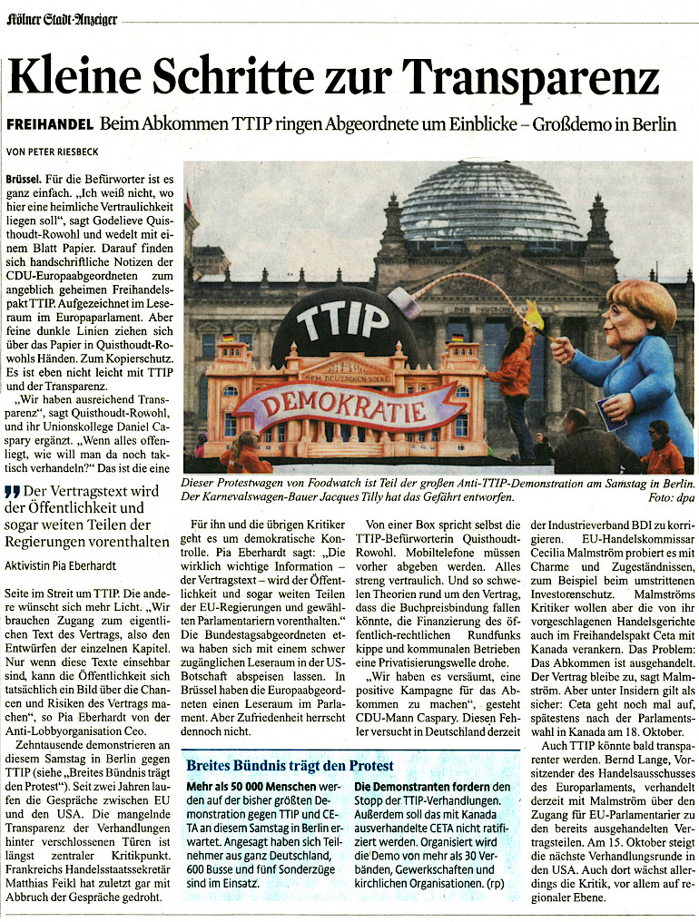 Kölner Stadtanzeiger, 10.10.2015