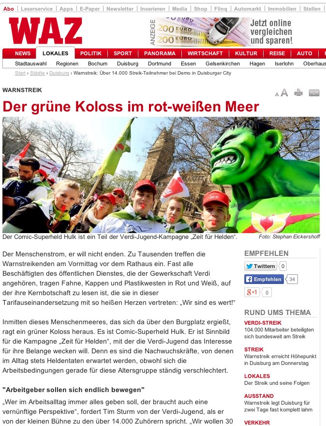 Westdeutsche Allgemeine Zeitung online, 28.3.2014