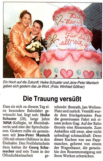 Riesige Hochzeitstorte versüßt Trauung