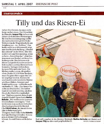 Rheinische Post, 7.4.2007 Artikel im Wortlaut [/plastiken/grossplastiken/riesenosterei-2007/riesenosterei/p-2007-04-07-rp-txt/]