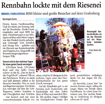 Westdeutsche Zeitung, 10.4.2007 Artikel im Wortlaut [/plastiken/grossplastiken/riesenosterei-2007/riesenosterei/p-2007-04-10-wz-txt/]