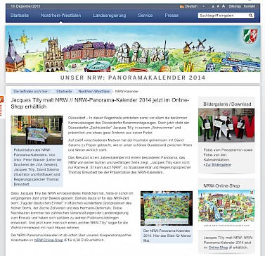 Kalender im NRW-Online-Shop, 12.12.2013
