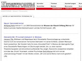 kunstforum online, Radschlaeger, 2009