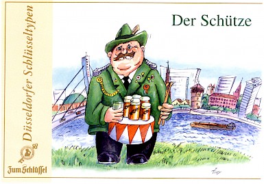 Karikatur eines Düsseldorfer Schützen