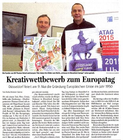 Neue Rhein Zeitung, 25.3.2015 Artikel im Wortlaut auf DerWesten.de [http://www.derwesten.de/staedte/duesseldorf/duesseldorf-startet-kreativwettbewerb-zum-europatag-id10495308.html]