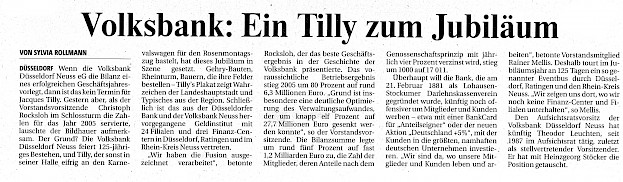 Rheinische Post, 22.2.2006 Artikel im Wortlaut [/projekte/illustrationen/volksbank-2006/jubilaeumsposter-fuer-die-volksbank-duesseldorf-neuss-2006/p-2006-02-22-rp-txt/]