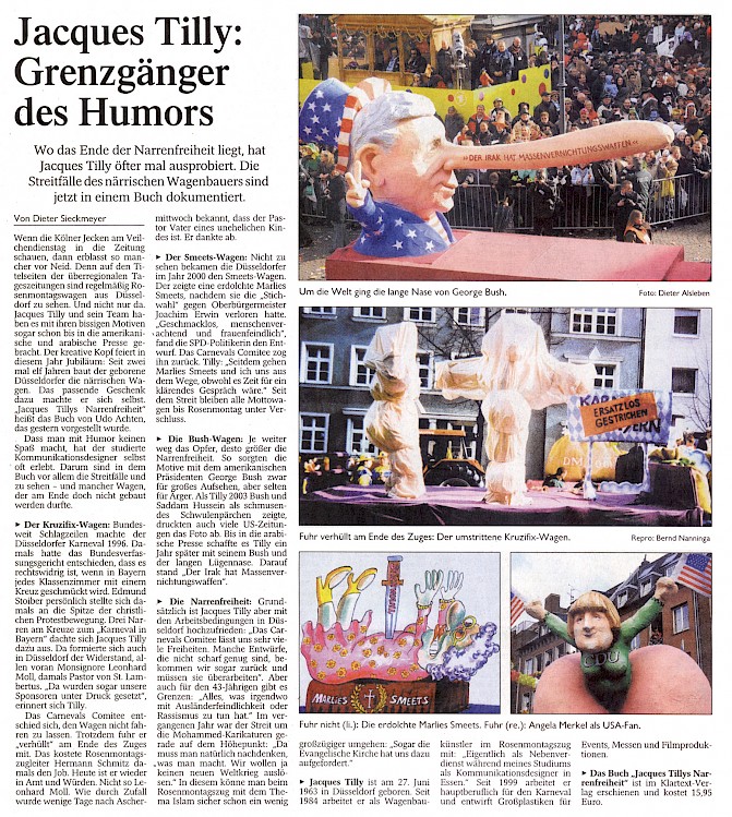 Westdeutsche Zeitung, 5.1.2007 Artikel im Wortlaut [/karnevalswagen/narrenfreiheit/narrenfreiheit-titelseite/p-2007-01-05-wz-narrenfreiheit-txt/]