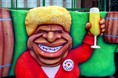 Roberto Blanco Karikatur mit blondem Haar
