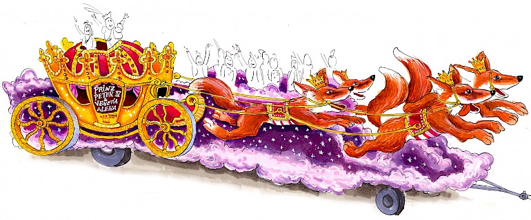 Prinzenwagen 2001 Entwurf für den Prinzenwagen des Rosenmontagszuges Düsseldorf 2001