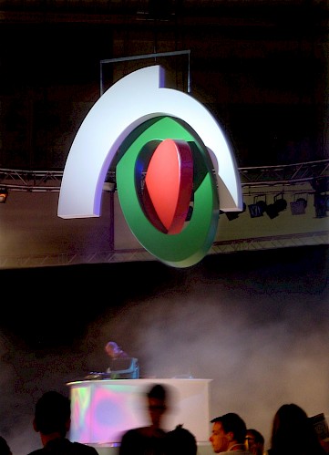 Logo mit DJ-Pult