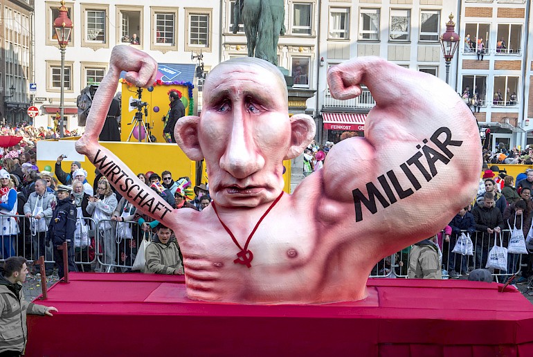 Karikatur: Putins wirtschaftliche und militärische Stärke