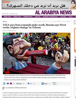 Al Arabiya News, 24.2.2012 Weitere Online-Presseartikel [/karnevalswagen/politische-karnevalswagen/politische-karnevalswagen-2012/2012-ahmadinedschads-atomprogramm-2012/mehr-online-presse-zum-wagen-ueber-ahmadinedschads-atomprogramm-2012/]