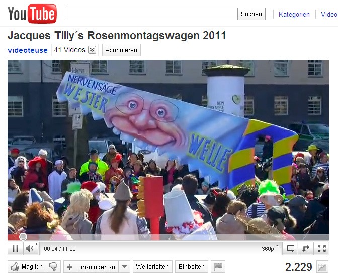 Rosenmontag Ricarda Hinz Youtube 2011