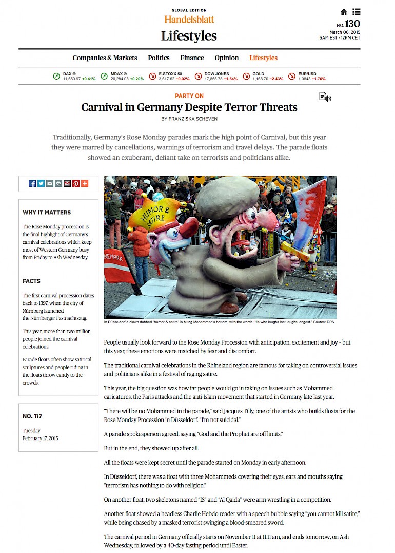 Handelsblatt online, englisch, 17.2.2010