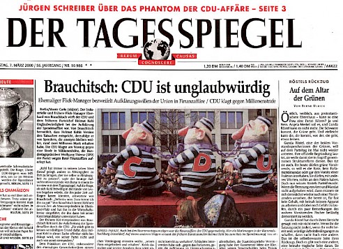 Titelblatt Berliner Tagesspiegel vom 7.3.2000