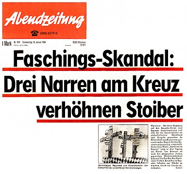 Titelseite der Münchner Abendzeitung, 18.1.1996