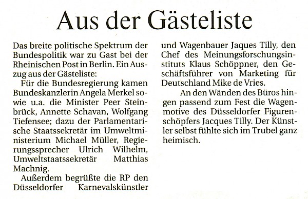Rheinische Post, 15.11.2008