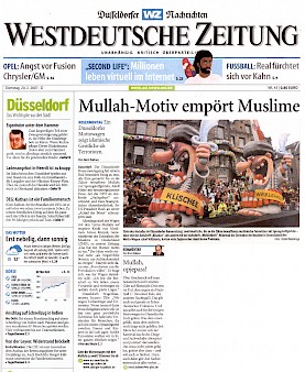 Westdeutsche Zeitung, 20.2.2007 Artikel im Wortlaut [/karnevalswagen/politische-karnevalswagen/politische-karnevalswagen-2007/2007-selbstmordattentaeter-2007/p-2007-02-20-wz-txt/]
