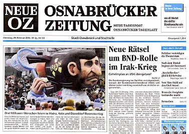 Neue Osnabrücker Zeitung, 28.2.2006. Mehr Bilder und Presse [/karnevalswagen/politische-karnevalswagen/politische-karnevalswagen-2006/2006-ahmadinedschad-2006/mehr-bilder-und-presse-zum-ahmadinedschad-wagen/]