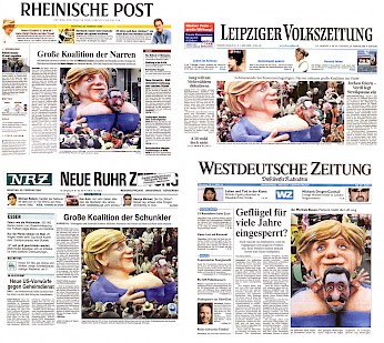 Titelseiten zum Wagen. Mehr Presse [/karnevalswagen/politische-karnevalswagen/politische-karnevalswagen-2006/2006-platzek-merkel-2006/mehr-presse-zum-platzekmerkel-wagen/]