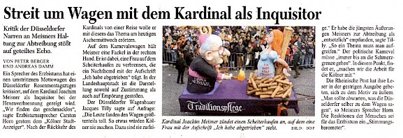 Kölner Stadtanzeiger, 9.2.2005 Artikel im Wortlaut [/karnevalswagen/politische-karnevalswagen/politische-karnevalswagen-2005/kardinal-meisner1/presse-zum-kardinal-meisner-skandalwagen-im-rosenmontagszug-2005/p-2005-02-09-kstanz-txt/]