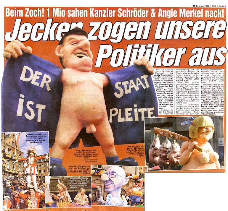 Bild, 24.2.2004 - Artikel im Wortlaut [/karnevalswagen/politische-karnevalswagen/politische-karnevalswagen-2004/schroeder-spd/p-2004-02-24-bild-txt/]