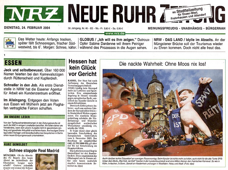 Neue Ruhr Zeitung, 24.2.2004