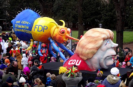 Merkel und die FDP-Laus als Stimmenschmarotzer 2013