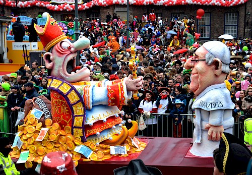 Karikatur: Papst und Kurie