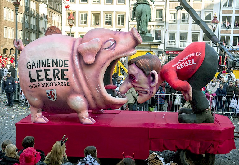 Karikatur: Oberbürgermeister Geisel entdeckt die leere Stadtkasse