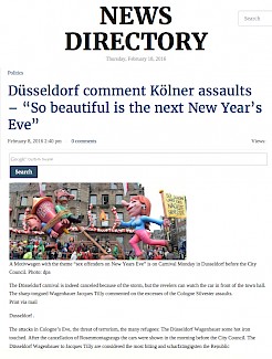 News Directory, 8.2.2016 Deutsche und inter­nationale Presse [/karnevalswagen/politwagen-2016/2016-silvesterrakete-2016/deutsche-und-internationale-presse-zum-silvesterraketenwagen-2016/] Presse-Aktion gegen sexuelle Gewalt [/karnevalswagen/politwagen-2016/2016-silvesterrakete-2016/presse-aktion-gegen-sexuelle-gewalt/]