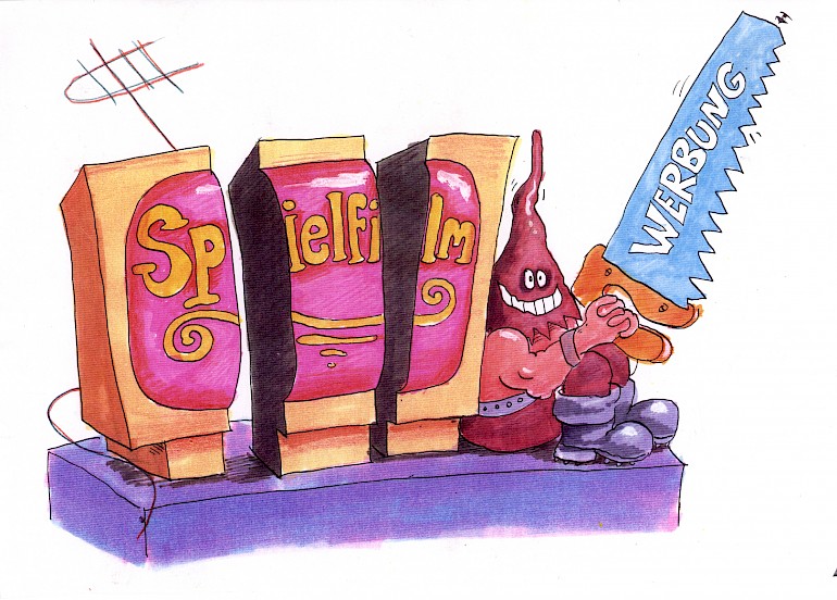 Karikatur: Spielfilm Werbung