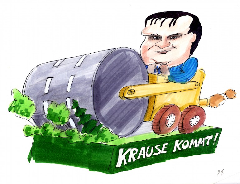 Karikatur: Verkehrsminister Krause