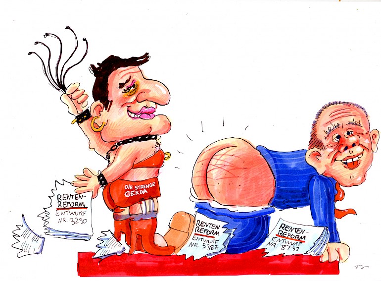 Karikatur: Domina Schröder