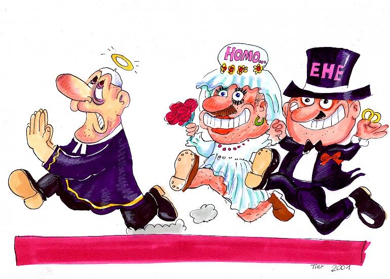 Karikatur: Homo Ehe