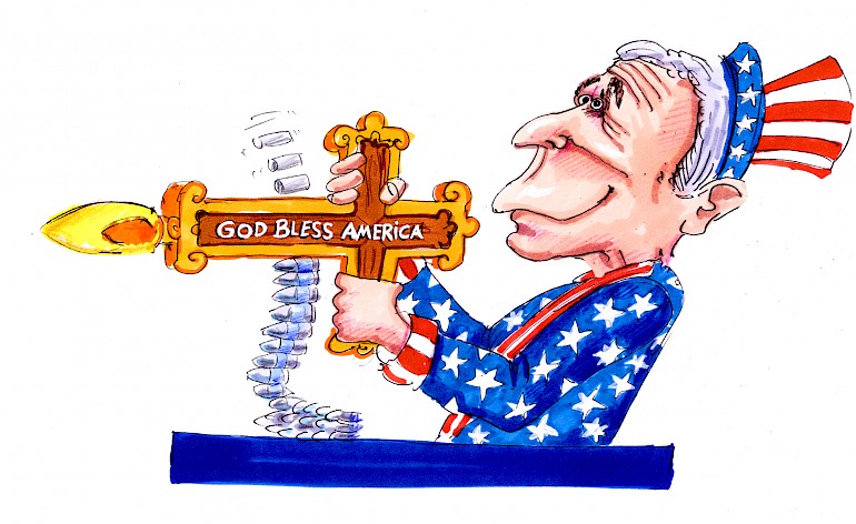 Karikatur: Bush Kruzifix