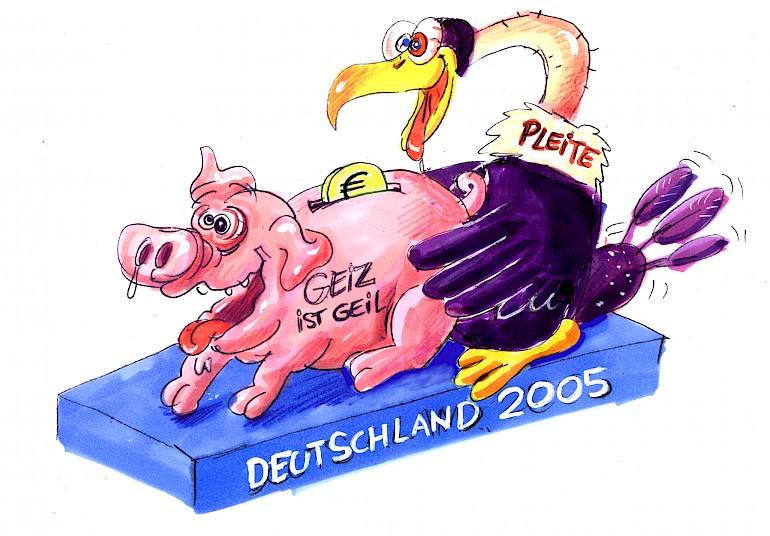 Karikatur: Geiz ist Geil