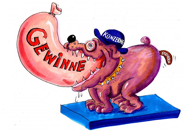 Karikatur: Gewinne Steuern