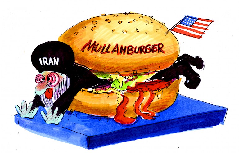 Karikatur: Mullahburger