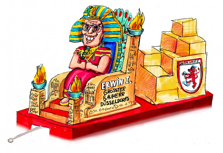 Karikatur: OB Erwin als Pharao