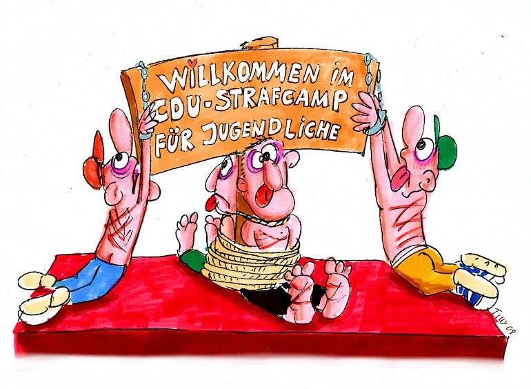 Karikatur: CDU Strafcamp