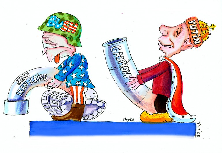 Karikatur: Bush und Putin